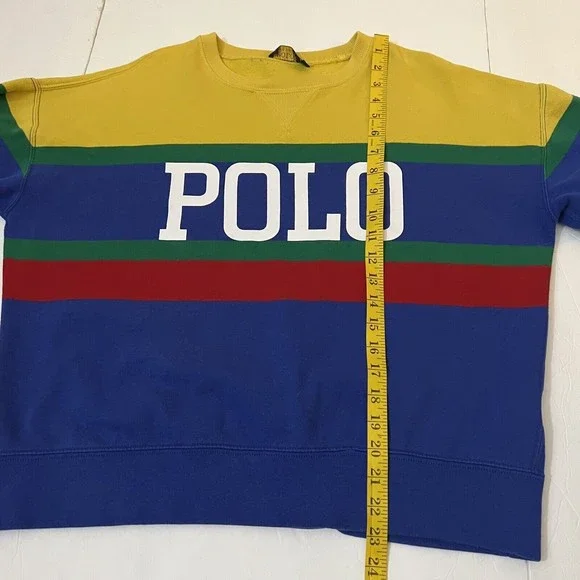 Polo Ralph Lauren Mens Striped Colorblock Crewneck Sweatshirt Size M